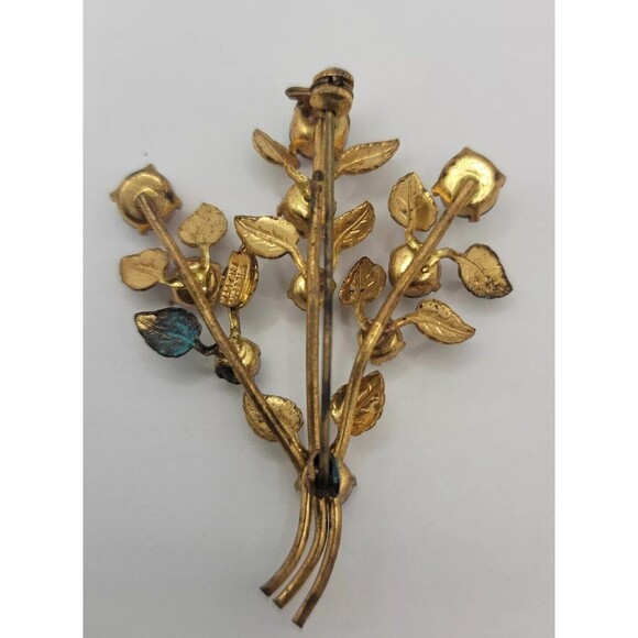 Vintage Signed MADE IN AUSTRIA Aurora Borealis Rhinestone Brooch Pin - Picture 2 of 3